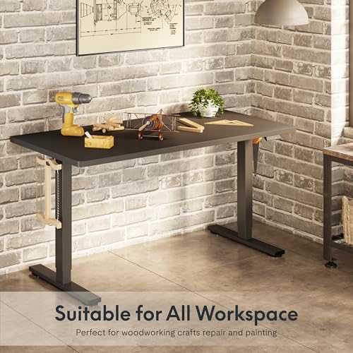 FLEXISPOT Electric Adjustable Workbench, 48x30 Inches Ergonomic Worktable for Garage, Workshop, Office and Home, Spacious Desktop for Woodworking Sewing and Crafts, Black FLEXISPOT
