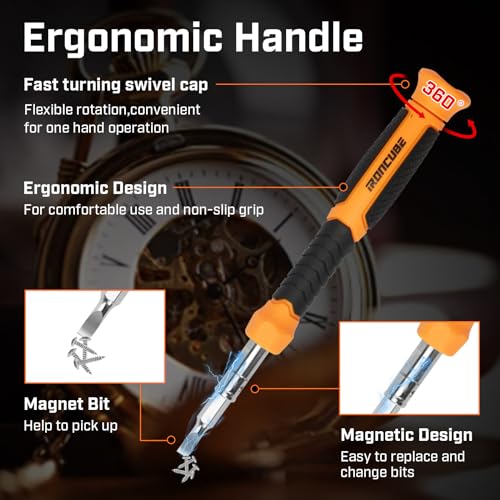 IRONCUBE Ratcheting Screwdriver Set: 56-Piece Magnetic Multi Bits Tool Kit with Case ironcube