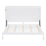 Merax Modern Farmhouse Solid Wood Murphy Bed Chest/Space Saving/Wood Slat Support/Full,White Merax