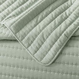 ROARINGWILD Sage Green Twin Size Quilt Bedding Sets with 1 Pillow Sham, Lightweight Soft Bedspread Coverlet, Quilted Blanket Thin Comforter Bed Cover for All Season, 2 Pieces, 68x90 inches ROARINGWILD