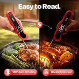 0.3 Sec Instant Read Meat Thermometer Digital for Cooking, ±0.5℉ Precision, Food Thermometer for Grilling, Air Fryer, Smoker, Candy, BBQ Essentials, Fathers Day Gift for Dad Him Men Birthday, Red