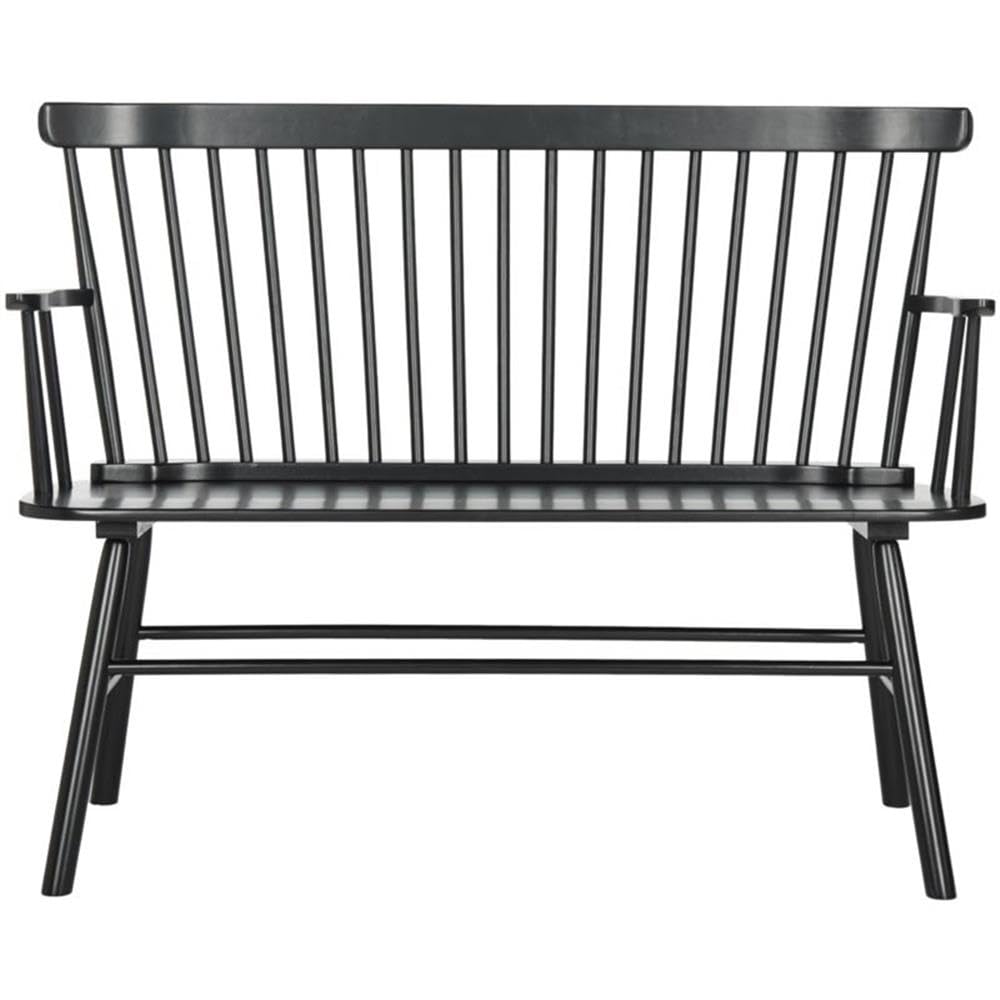 Safavieh American Homes Collection Addison Spindle Back Settee, 0, Black Safavieh