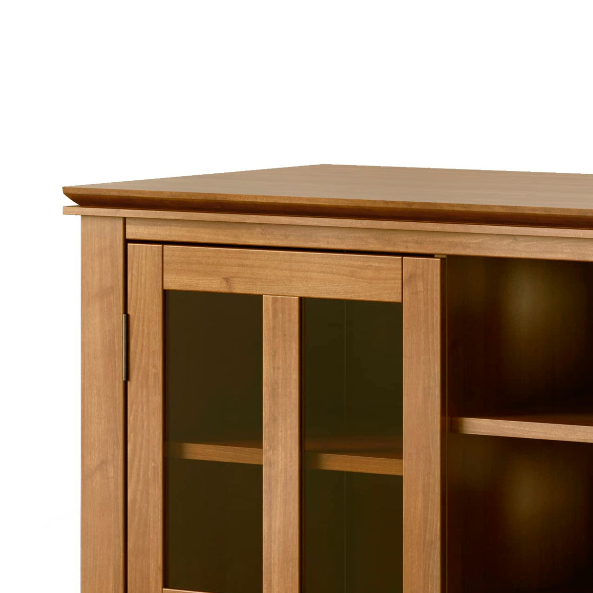 SIMPLIHOME Artisan SOLID WOOD Universal TV Media Stand, 53 inch Wide, Contemporary, Living Room Entertainment Center, Storage Shelves and Cabinets, for Flat Screen TVs up to 60 inches in Honey Brown SIMPLIHOME