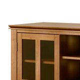 SIMPLIHOME Artisan SOLID WOOD Universal TV Media Stand, 53 inch Wide, Contemporary, Living Room Entertainment Center, Storage Shelves and Cabinets, for Flat Screen TVs up to 60 inches in Honey Brown SIMPLIHOME