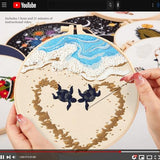 Crafmanoe Beach Embroidery Kits for Beginners Adults, Coastal Stamped Cross Stitch Kits for Beginners Adults, Hand Embroidery Needlepoint Starter Kits, Valentine's Day Gift for Women (Video Tutorial)