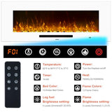 Oxhark Flame 50 inch Electric Fireplace, Recessed & Wall Mounted Fireplace Heater with Remote Control and 750/1500W Thermostat, Multicolor Flame Combinations, Logs & Crystal, White Oxhark Flame