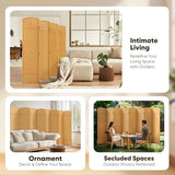 JOSTYLE Room Divider 6ft. Tall Extra Wide Privacy Screen, Folding Privacy Screens with Diamond Double-Weave Room dividers and Freestanding Room Dividers Privacy Screens(Yellow, 8-Panel) JOSTYLE