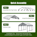 SAILARY Metal Carport 10x15 ft Heavy Duty Car Port Outdoor Canopy Steel Roof All-Weather Multi-Use Garage Shelter for Car, Boat, Tractor and Truck SAILARY