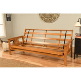 Kodiak Furniture Monterey Butternut Wood Futon with Twill Gray Mattress Kodiak Furniture