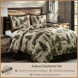 Paseo Road Cabin Bedding Joshua 3 Piece Lodge Comforter Set with Pillow Shams, King Forest Woods Bedding, Pine Trees Comforter Set, Woodland Nature Western Rustic Bed Set Paseo Road
