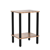 TUTOTAK End Table, Set of 2, Side Table, Nightstand, 2-Tier Storage Shelf, Sofa Table for Small Space, Living Room, Bed Room TB01BB035 TUTOTAK