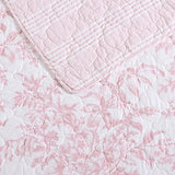 Laura Ashley - Twin Quilt Set, Soft & Reversible Cotton Floral Bedding with a Medium Weight Feel, 2 Piece Bed Set with Matching Pillowcase (Bedford Pink) Laura Ashley