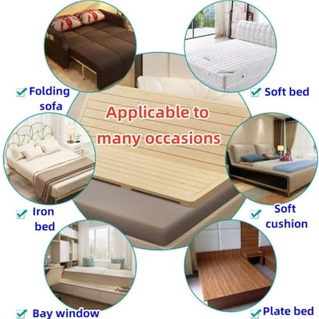 Hveqohls Tri-Fold Bed Board, Wood Bed Frame, Wood Slatted Bed Plate, Pallet Bed Frame, Floor Futon Mattress for Bedroom, Living Room(59.1 * 74.8in) Hveqohls
