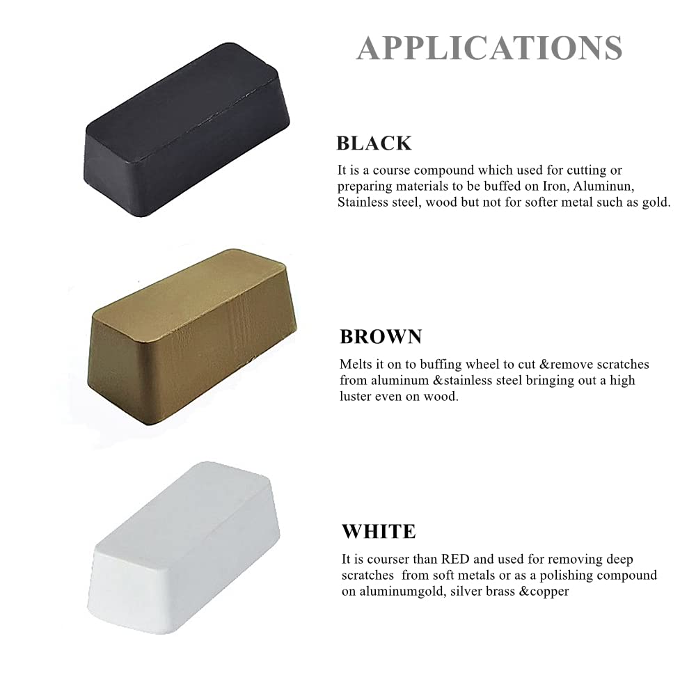 Brown Tripoli Buffing Polishing Compound Medium Course Metal Polish Compound Used for Cutting & Removing Scratches from Aluminum & Stainless Steel Wood - 1 Pound Bar DSmart