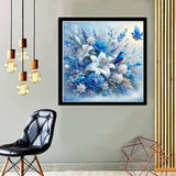 MOMDEDP 5D Bird Diamond Painting Kits for Adults Beginners, Rose Flower Diamond Art Kit,DIY Full Round Drill Diamond Dot Lily Gem Art Kits for Adults,Home Wall Decor 11.8x11.8 Inch MOMDEDP