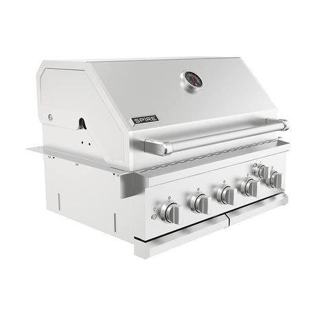 Spire Premium Grill built-in head, 5-Burner with Rear Burner Propane Grill, Convertible to Natural Gas, 30 inches Built In 3050R Island Grill Head, Stainless Steel, BBQ Grill Island Spire