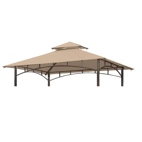 Grill Gazebo Replacement Canopy Top - Wonwon 5x8 Gazebo Roof Double Tiered Outdoor BBQ Roof Cover Grill Shelter Only Fit for Model L-GG001PST-F (Beige) Wonwon