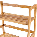COSTWAY 47.5'' Natural Bamboo 4-Tier Ladder Shelf - Stylish Storage and Display Rack COSTWAY