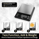 Vitafit 11lb Food Scale, High Accuracy 0.0001lb by Our Professional Scale Factory Since 2001, Digital Kitchen Scale with% Percentage Function for Cooking, Baking & Coffee, Stainless Steel, LED, Black