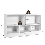 IFANNY 5 Cube Bookcase, 2 Tier Bookshelf Organizer w/Open Compartments, Horizontal Wood Bookshelves & Bookcases with Storage, Modern Book Shelf for Bedroom, Living Room, Play Room (White) WoodArtSupply