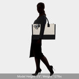 TOPDesign Classic White & Black Cotton Canvas Tote Bag, DIY Your Creativ Designs (Blank) TOPDesign