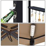 Eurmax USA 5x8 Grill Gazebo Shelter for Patio and Outdoor Backyard BBQ's, Double Tier Soft Top Canopy and Steel Frame with Bar Counters, Bonus LED Light X2(Khaki) Eurmax