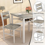 Hooseng 3 Piece Dining Table Set for 2, Small Wooden Kitchen Table with Storage, Farmhouse Square Dinette Set for Dining Room, Breakfast Nook, Apartment, Small Space Hooseng