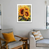 Sunflower Art Paint by Numbers Kit for Adults - DIY Bright Sunflower Pair Painting on Canvas 16x20 Inches, Acrylic Paint Set, Suitable for Beginners, Floral Art for Home Decoration or Gifts TAOPAOLAB