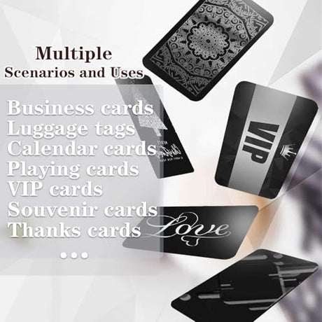 50 Pcs Metal Business Cards Blanks,Laser Engraving Blanks Aluminium,Can Engrave Any of Your Favorite Images and Text onto Metal Cards.86 x 54 mm(0.24mm Thickness) Knypeth