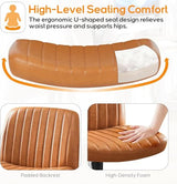 Criss Cross Chair Legged Office Wide Comfy Desk Seat, No Wheels Armless Computer Task Seating, Swivel Vanity Home Height Adjustable DUMOS