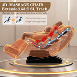 RESTREAL 4D Massage Chair Full Body, Zero Gravity SL-Track Shiatsu Electric Massage Chair Recliner, Airbag Massage, Deep Yoga Stretch with Heat Body Scan Bluetooth Foot Roller, Extendable Footrest RESTREAL