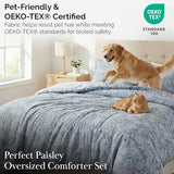 Southshore Fine Living, Inc. Oversized King Comforter Bed Set, Down Alternative Paisley Bedspread, Reversible Bedding Sets, California King Sized Comforter & Matching Shams, Blue/White Southshore Fine Living, Inc.