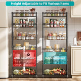 SINGAYE 6 Tier Basket Shelf Wire Shelving Unit Adjustable Storage Shelves Big Basket Rack for Garage Kitchen Office Pantry Corner 17" Dx12 Wx63 H Black SINGAYE