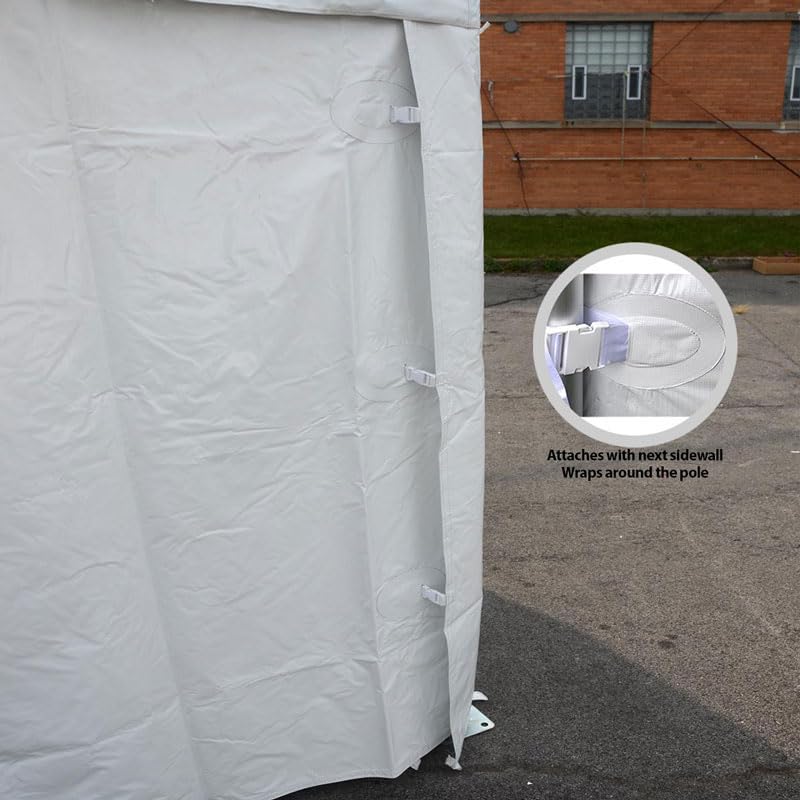 TentandTable 8' x 40' Premium Blockout Solid Sidewall Kit for High Peak Frame for Commercial Outdoor Party & Pop Up Canopy Tents, 16 oz PVC White Vinyl, Single Side Wall, Wall Only, Tent Not Included TentandTable