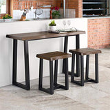 Jennings Solid Wood Live Edge Sofa Bar Table in Cherry and Ebony Finish Steve Silver