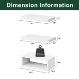 RANK Bathroom Shelves Over Toilet - Wall Mounted Floating Shelves Toilet Paper Storage Small White Decor Shelf 16 inch Set of 3 RANK