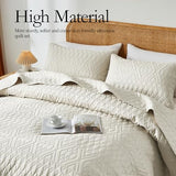 akkialla Twin Quilt Set, Boho Style in a Solid Color, Cream Lightweight Microfiber Bedspread, Soft and Breathable Coverlet for All Seasons, 2-Piece Bedding Set (1 Quilt, 1 Pillow Sham) akkialla