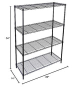 SUPER DEAL Black 4-Shelf Heavy Duty Storage Wire Shelving Unit for Restaurant Garage Pantry Kitchen Garage Rack (36L x 14W x 54H) SUPER DEAL