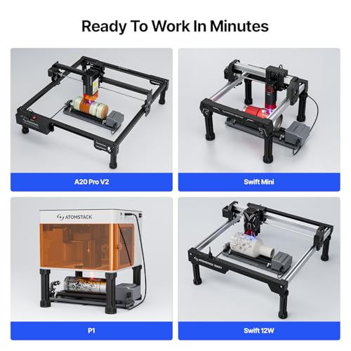 ATOMSTACK R6 Laser Rotary Roller Laser Engraver Multi-Function Compatible with Atomstack Laser Engraver Roller Rotator Y-axis Rotary Engraving Module for Cylindrical Objects Bottles Cups ATOMSTACK