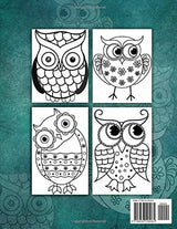 Large Print Coloring Book Owls: Clear Bold Lines, Easy Level, For Beginners, Seniors or Visually Impaired Majosta