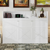 Ball & Cast Twin XL Size Murphy Bed Chest with Desk,can be Folded,Solid Pine Hideaway Cabinet Bedframe w/LED Light and USB Charging Station,for Home Office Small Room Living Room,White Ball & Cast