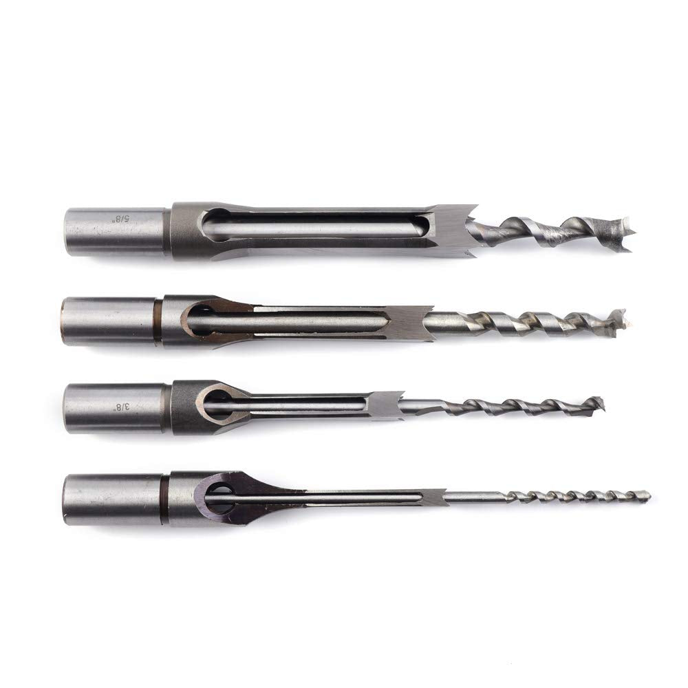 Chisel Mortising Mortise Tenon Drill Square Hole Chisel Locator Set for Bench Drilling Machine w/ 4 Bits - WoodArtSupply