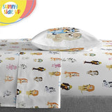 Sunny Side Up Bluey & Friends Twin Comforter Set - 5 Piece Kids Bedding Includes Comforter, Sheets & Pillow Cover - Super Soft Microfiber Bed Set Sunny Side Up