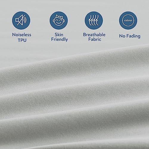 Magik & Kover Twin Mattress Protector Waterproof Cover 2 Pack, Waterproof Bed Twin Fitted Sheet Only, Machine Washable Deep Pocket Single Size Mattress Cover for Kids with Elastic Rubber Band, Grey Magik & Kover