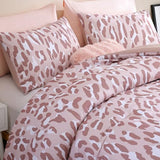 JANZAA Comforter Set Queen Size Beige Leopard Print Bedding Set Chic & Stylish Animal Cheetah Print Cozy Soft 3 Pieces Bedding for Bedroom, 1 Bed Sets(90''x90'') with 2 Pillow Shams(20''x26'') JANZAA