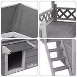 Feral Cat House Outdoor and Indoor Kitty Shelter with Stairs for Cats Insulated, Weatherproof Roof for Winter Aivituvin