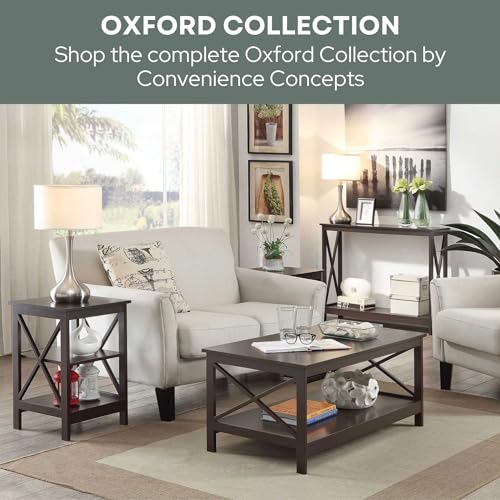 Convenience Concepts Oxford 1 Drawer Console Table with Shelves, White Convenience Concepts
