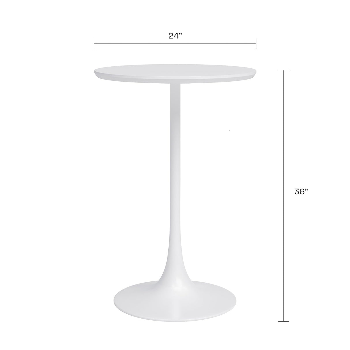 Jamesdar Kurv Counter Height Table, White Jamesdar