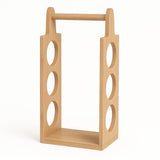 JB Home Collection Compact Wine Stand for 3 Bottles Preassembled Natural Bamboo Display for Counter or Bar JB Home Collection