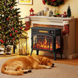 Kucreiheat Electric Fireplace Heater 23" w/Remote, 3D Flame Effects, 750/1500W Electric Heater Fireplace w/Timer, Overheat Protection, Energy Saving Electric Fireplace Stove for Indoor Use, Black Kucreiheat